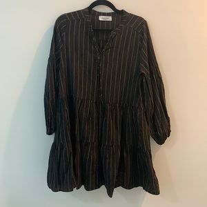 Black and Gold stripe Size MED long sleeve dress